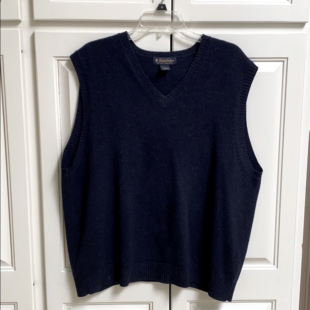 Navy Brooks Brothers 100% wool sweater vest